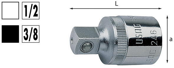 RACCORDO RIDUTTORE USAG 246 F.1/2 - M.3/8         