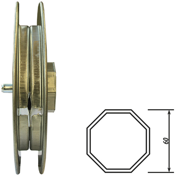 PULEGGIA CON CALOTTA OTTAGONALE 60 LISCIA         