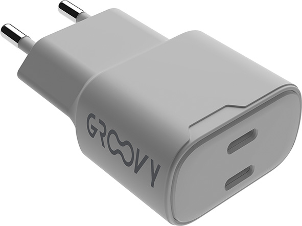 SPINE MURO CARICATORE GROOVY 30W 2USB-C           
