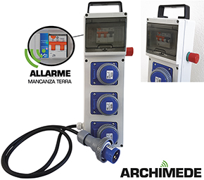 QUADRI VB IP65 ARCHIMEDE 3 PRESE BLU FUNGO+ALLARME