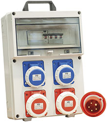 QUADRI VB IP65 TERMOPLASTICO 2 PRESE BLU / 2 ROSSE