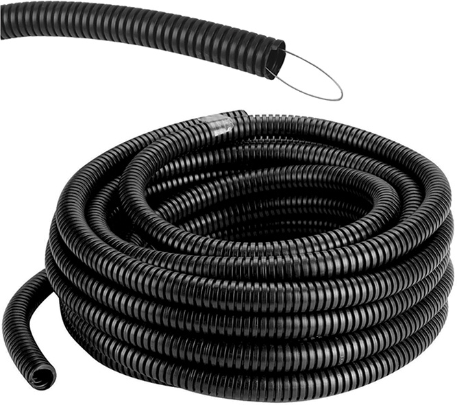 TUBO CORRUGATO FLESSIBILE PVC NERO ROT. MT.10     