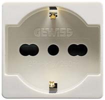 PRESE BIPASSO + SCHUKO GEWISS SYSTEM 20246        