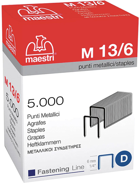 PUNTI METALLICI M13/6 SCAT. PZ.5000 MM.6          