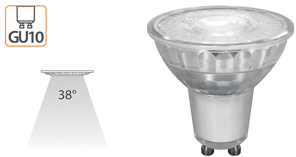 LAMPADE NOVA LED SPOT GU10 220V FASCIO 38 *VETRO* 