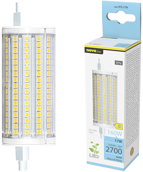 LAMPADE NOVA LED R7S MM.118 17W 2700LM            