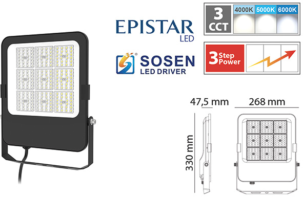 PROIETTORI NOVA LED EPISTAR TRI-WHITE 50/75/100W  