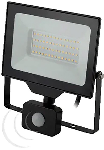 PROIETTORI NOVA LED NERI SENSORE PIR 4000K 50W    