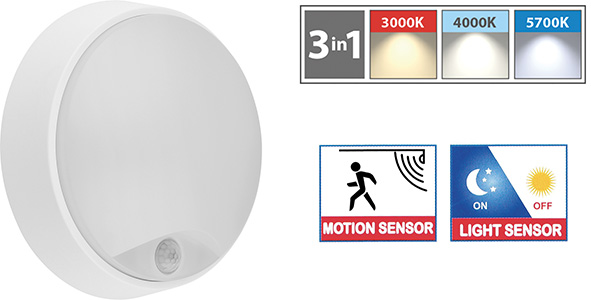 PLAFONIERE DA ESTERNO NOVALINE TONDA LED SENSORE  