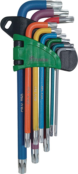 CHIAVI TORX FORATE LUNGHE COLOR LIONS 160C PZ.9   