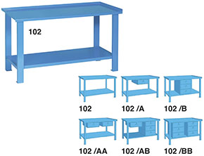 BANCO LAVORO MONOBLOCCO PIANO IN LAMIERA ART.102  