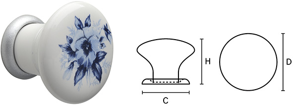 POMOLI CERAMICA MITAL ART.040 BIANCO FIORE BLU    