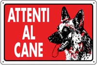 CARTELLI PVC ATTENTI AL CANE                      