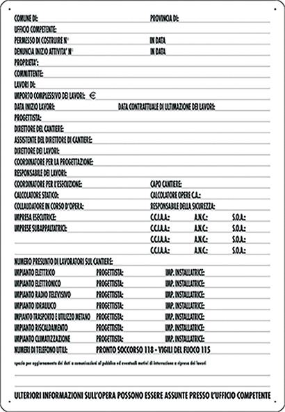 CARTELLI POLIONDA PER CONCESSIONI EDILI           