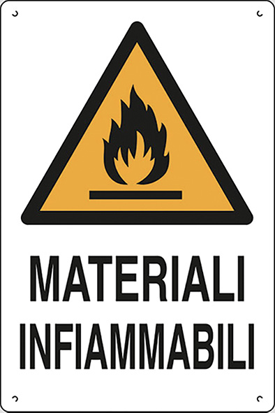 CARTELLI POLIONDA MATERIALI INFIAMMABILI          