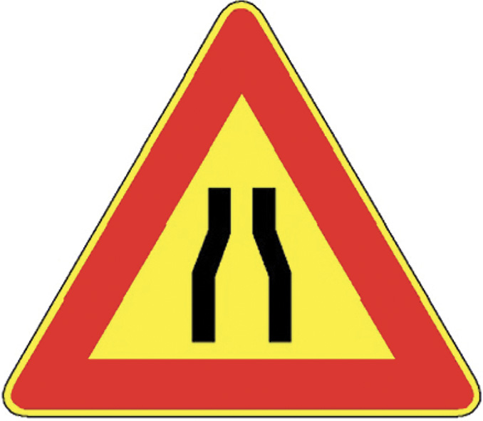 SEGNALI CANTIERE STRETTOIA SIMMETRICA FIG.384     