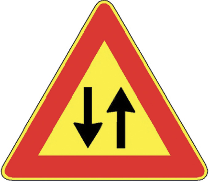SEGNALI CANTIERE DOPPIO SENSO CIRCOLAZIONE FIG.387