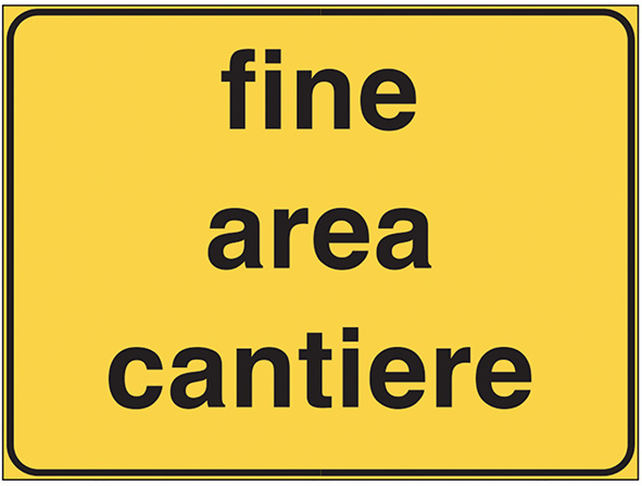 SEGNALI CANTIERE FINE AREA CANTIERE FIG.2108      