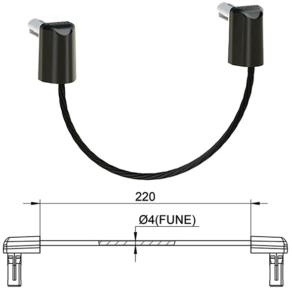CAVO DI SICUREZZA PER CANCELLI COMBI ART.842IX    
