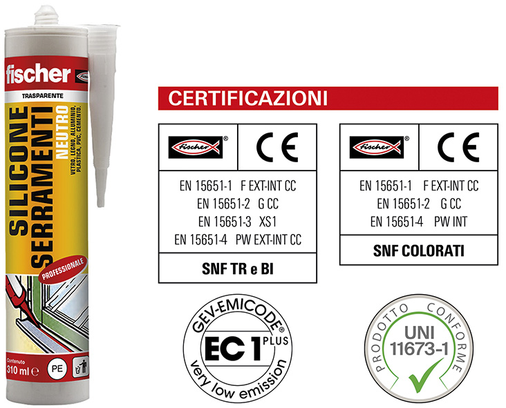 SILICONE NEUTRO FISCHER SFN SERRAMENTI            