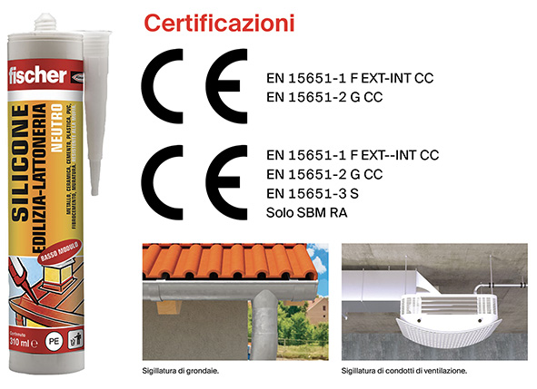 SILICONE NEUTRO FISCHER SBM EDILIZIA LATTONERIA   