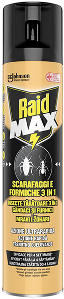 INSETTICIDA RAID MAX SCARAFAGGI E FORMICHE        
