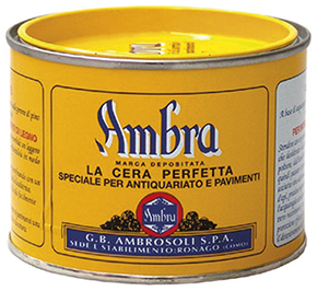 CERA AMBRA SOLIDA GIALLA AMBROSOLI PER LEGNO      