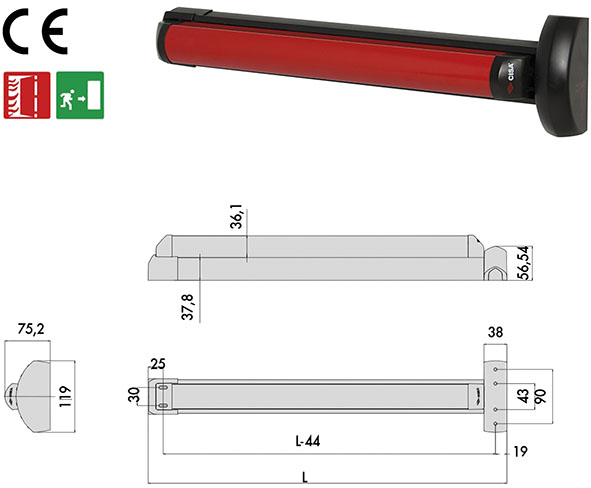 MANIGLIONI CISA INFILARE FAST TOUCH ART.59711.FR  
