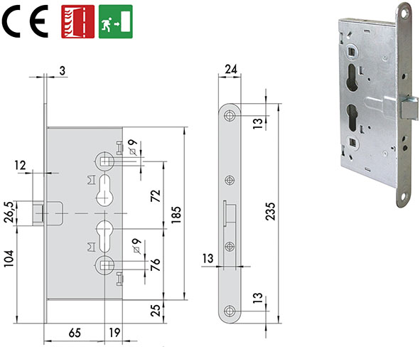 SERRATURE CISA INFILARE X ANTIPANICO ART.43110    