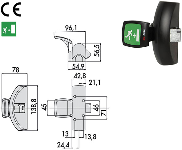 MANIGLIONI CISA FAST PUSH-PAD ART.59061           
