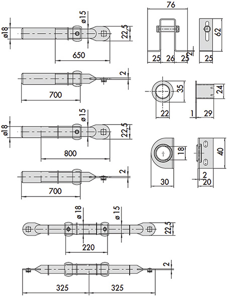 KIT ASTE CISA PER QUINTUPLICE ART.06426.07        