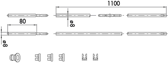 KIT ASTE CISA INTERNE DIRITTE ART.06451.10        