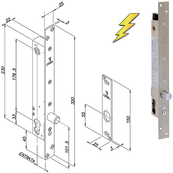 ELETTROPISTONI OPERA 25808 CON QUADRO MANIGLIA    