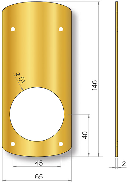 PLACCHE AZZI ESTERNE T3/F50 PER SERRATURE TESIO   