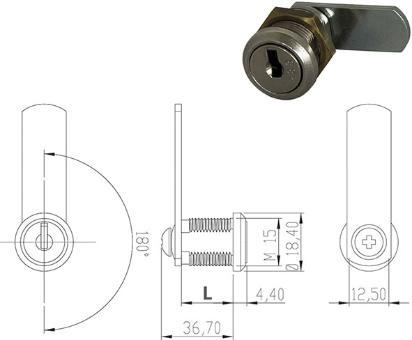 SERRATURE PER MOBILI OMR UNIVERSALI D.15          