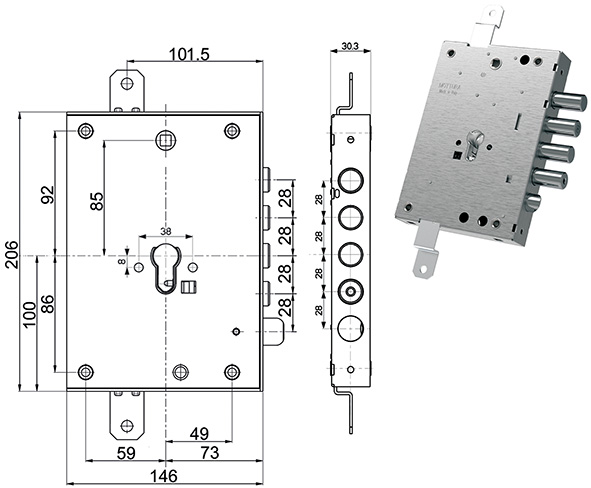 SERRATURE MOTTURA PORTE BLINDATE 892571W87Q       