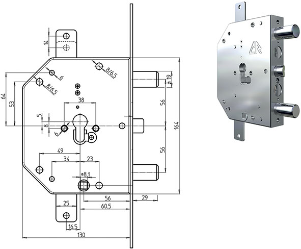 SERRATURE CR PER PORTE BLINDATE I56 2155G         