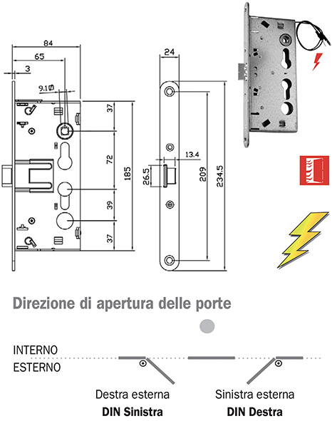 ELETTROSERRATURE ISEO 216 PORTE TAGLIAFUOCO       