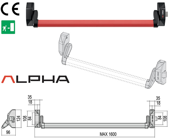 MANIGLIONI CISA ALPHA PUSH ART.5M001              
