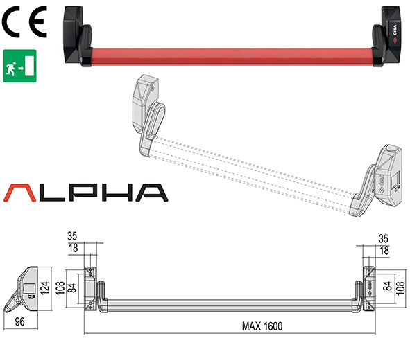 MANIGLIONI CISA ALPHA PUSH ART.5M011              