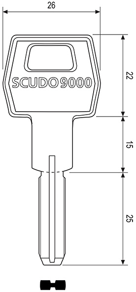 CHIAVI PUNZON.AGB SCUDO 9000 C943000401           