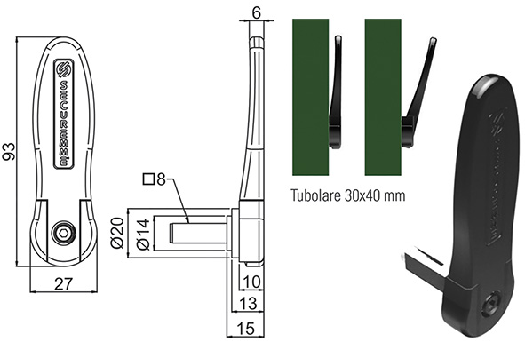 MEZZA MANIGLIA OSCILLANTE SECUREMME 5210          