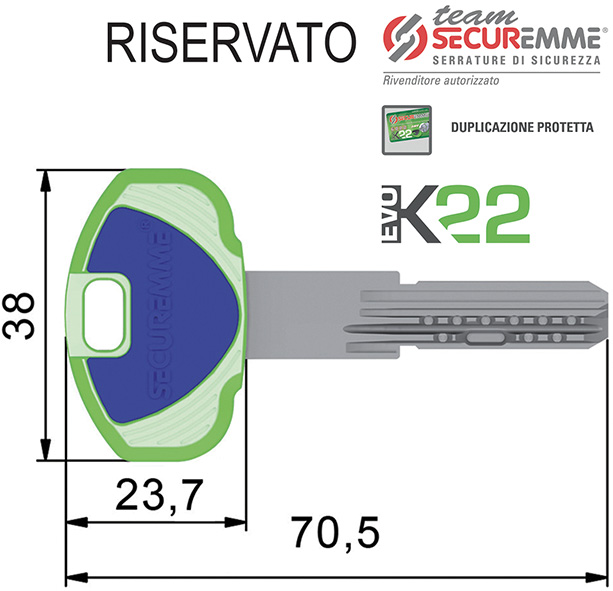 CHIAVI PUNZONATE SECUREMME TEAM EVOK22            
