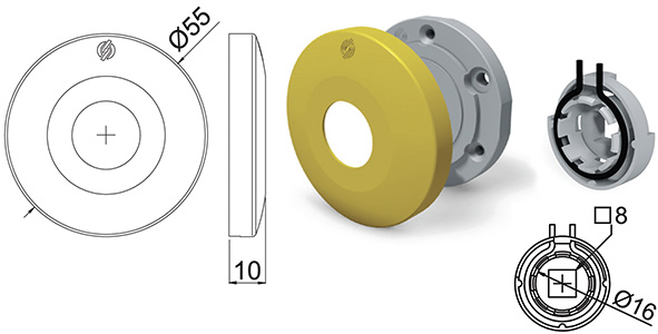 ROSETTE SECUREMME 4752 TONDE FORO MANIGLIA/POMOLO 